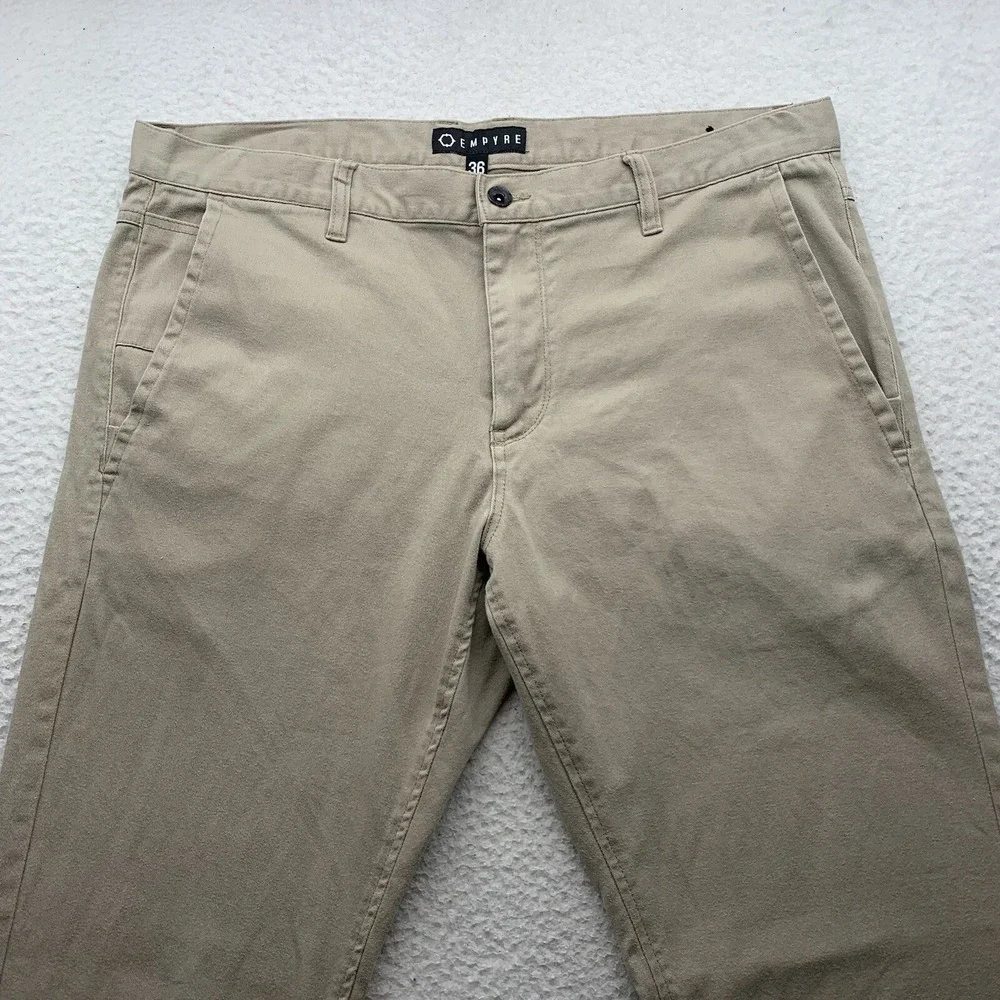 Empyre Skeletor Pants Mens 37x33 (Tag 36) Tapered Slim Stretch Khaki Beige Skate